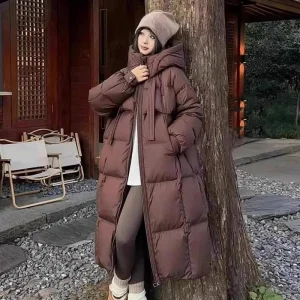 New in Winter Casual Cotton Jacket Women's Long Loose Thick Fashionable Hooded Jacket Women's Warm Parka Jacket Clothes